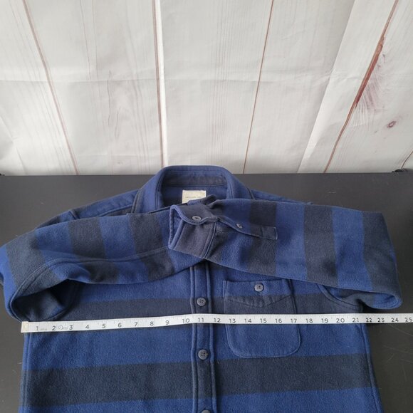 American Eagle Shacket Thick Shirt Jacket, Men’s M, Blue/Black Stripe, Heavy EUC - Picture 7 of 8